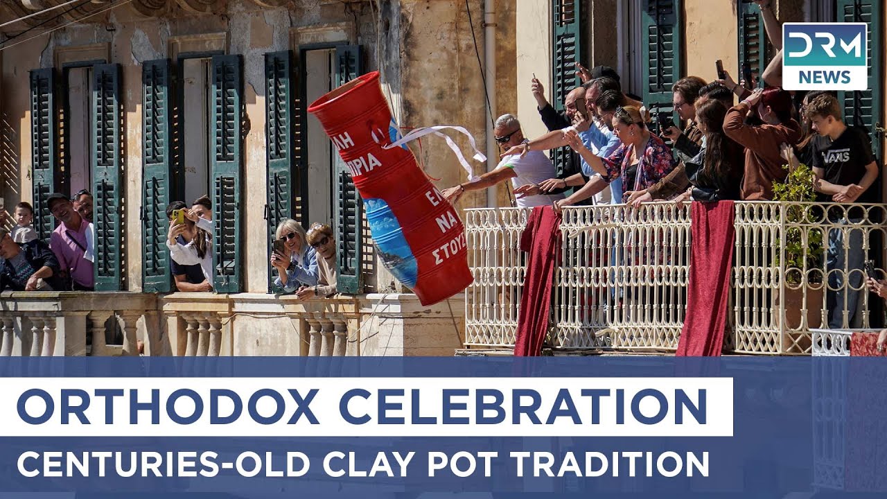 Corfu's Ancient Pot-Smashing Easter Tradition Draws Thousands 🇬🇷💥 | DRM News | AK1Z