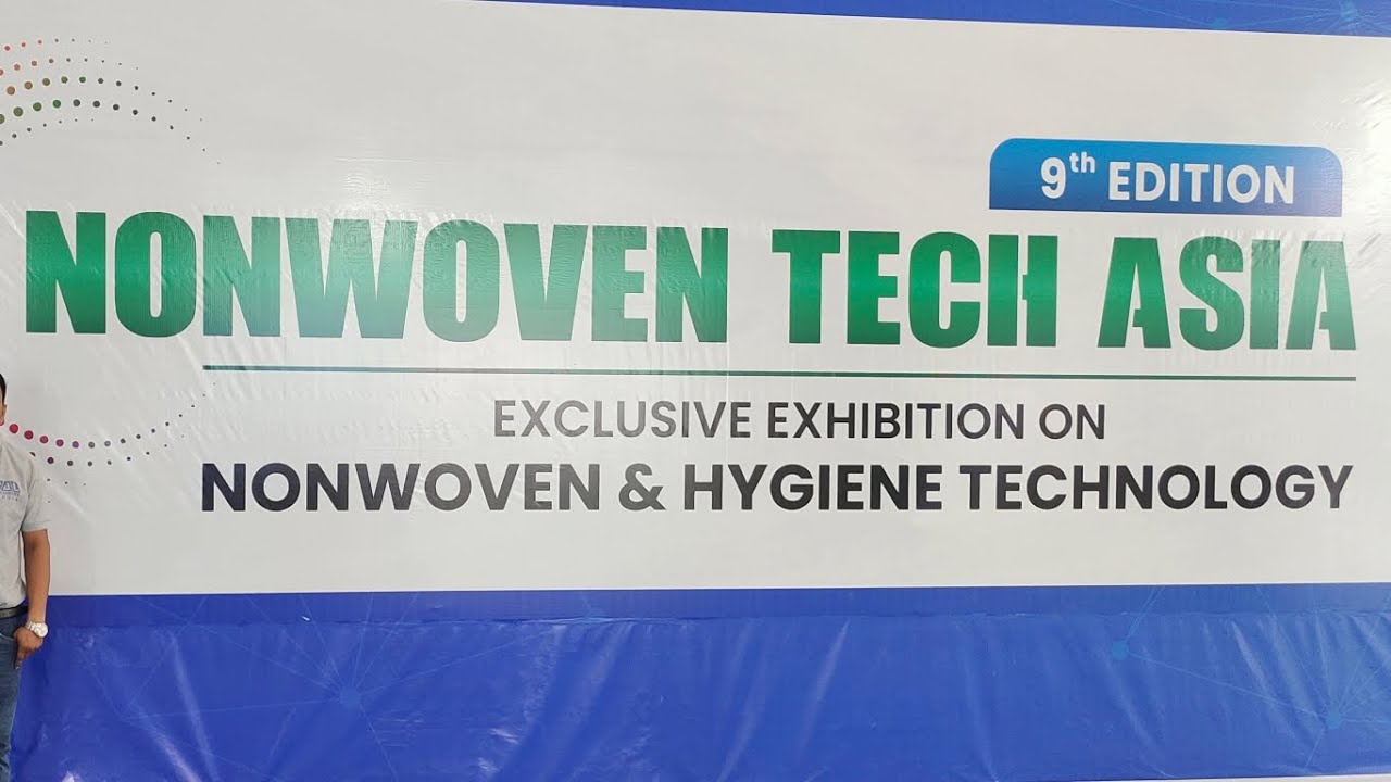 Non woven roll to sheet cutting machine in exhibition @nonwoventechasia