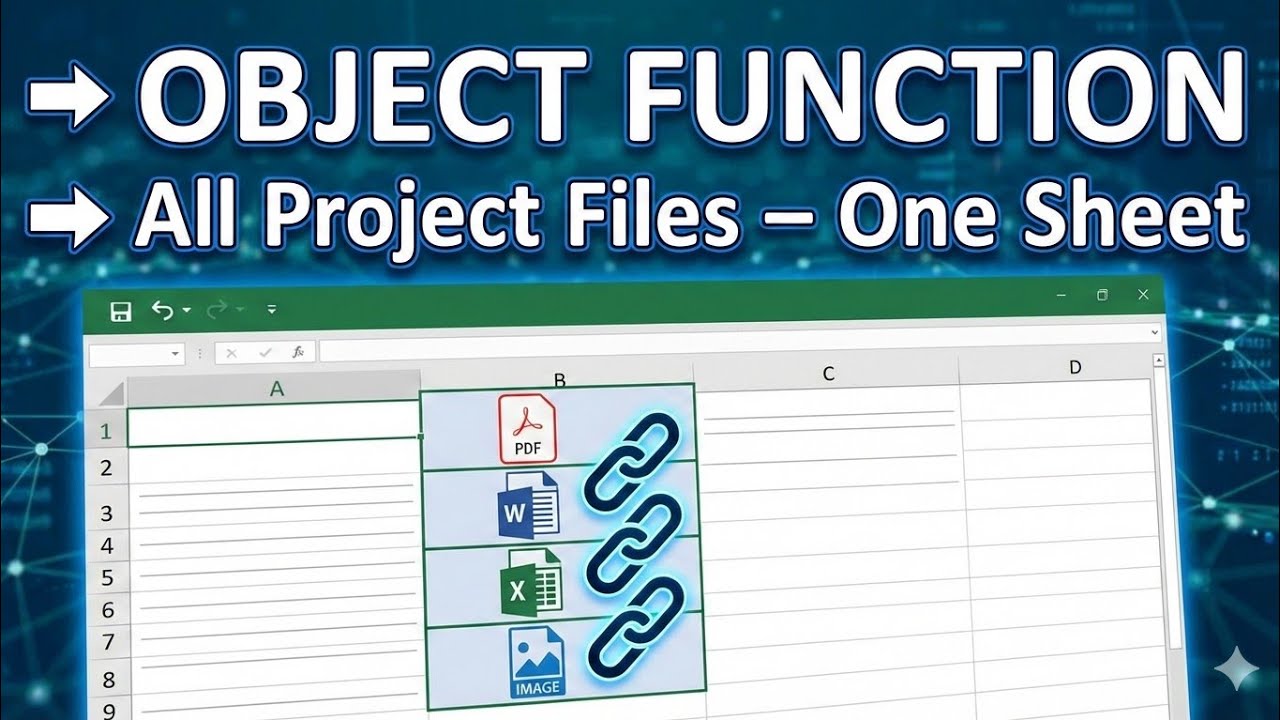 Ek Sheet Me word,excel,pdf,image,ppt etc Project Ke Sare Files Link Kare | Excel Object Function | 