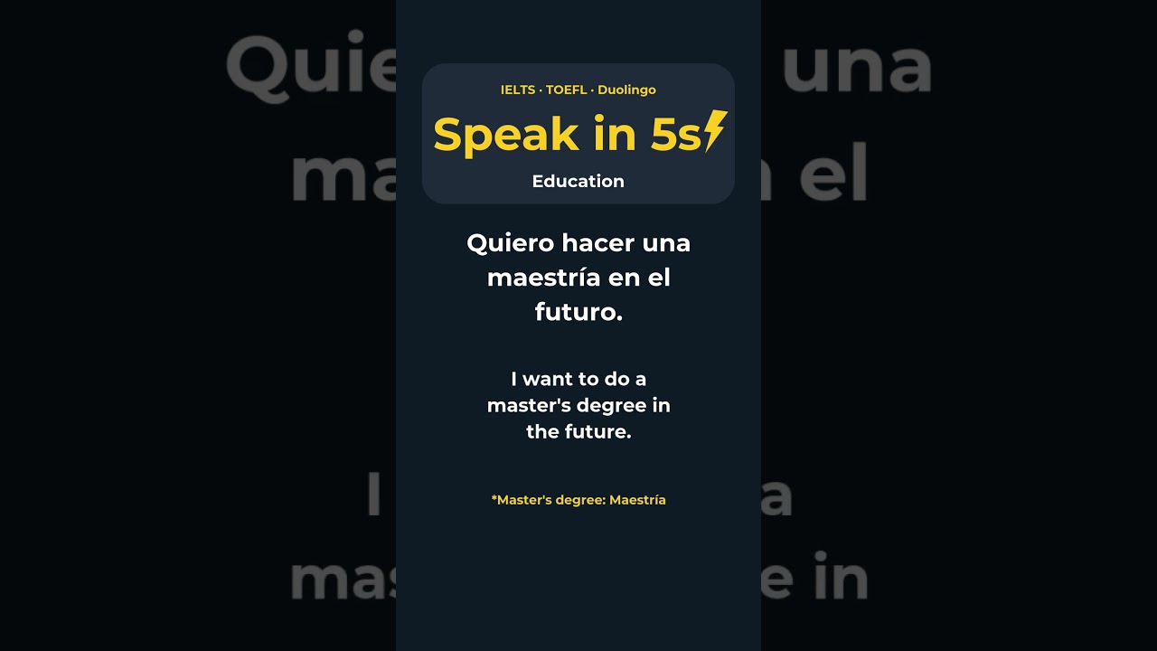 ⚡️ &iexcl;Intenta decirlo en ingl&eacute;s en 5 segundos! #Dilo en ingl&eacute;s #Ielts #Toefl #Duolingo #Speaking