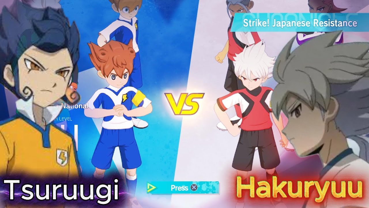 Inazuma eleven Tsurugi vs Hakuryuu