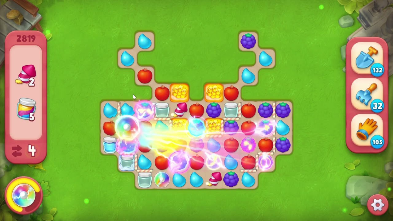 Gardenscapes 2819 Hard Level - 16 moves - NO BooSTERS