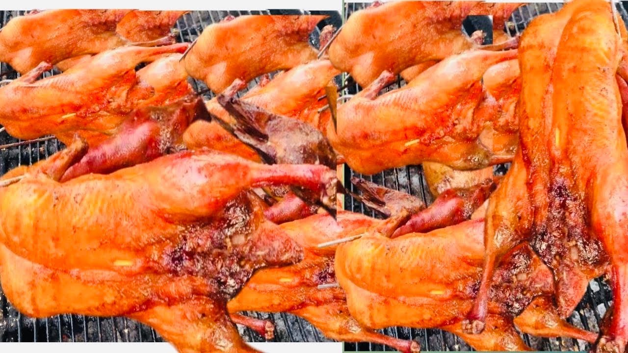 Amazing, sold out Cambodia food popular roasted duck,