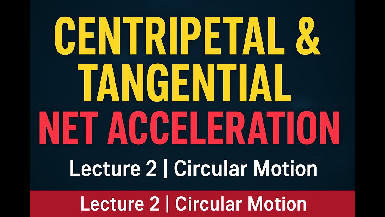 Centripetal, Tangential & Net Acceleration | Motion in a Circle – Lecture 2 | IIT-JEE/NEET Physics