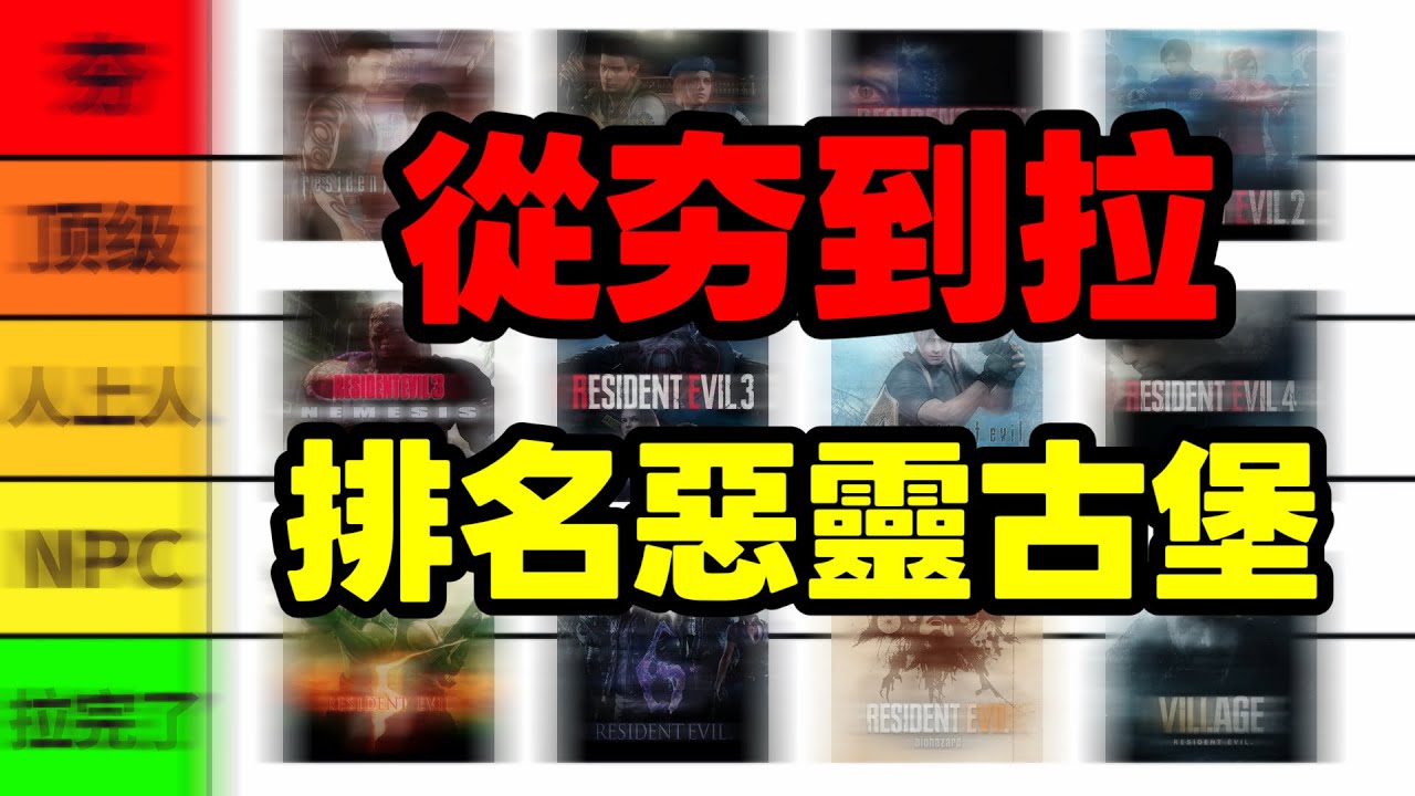 從夯到拉！9部生化危機正篇排名！【惡靈古堡】#排名 #單機遊戲