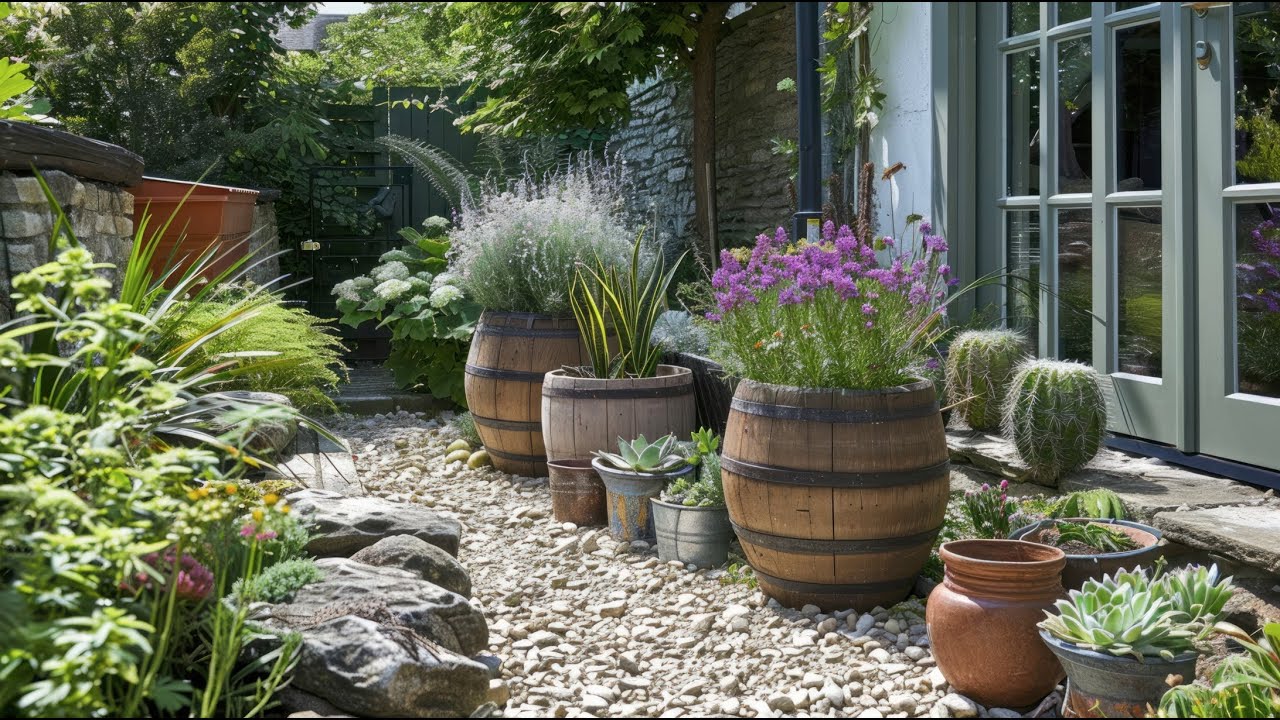 Charming Rustic Farmhouse Backyard Garden Accents from Upcycled Items