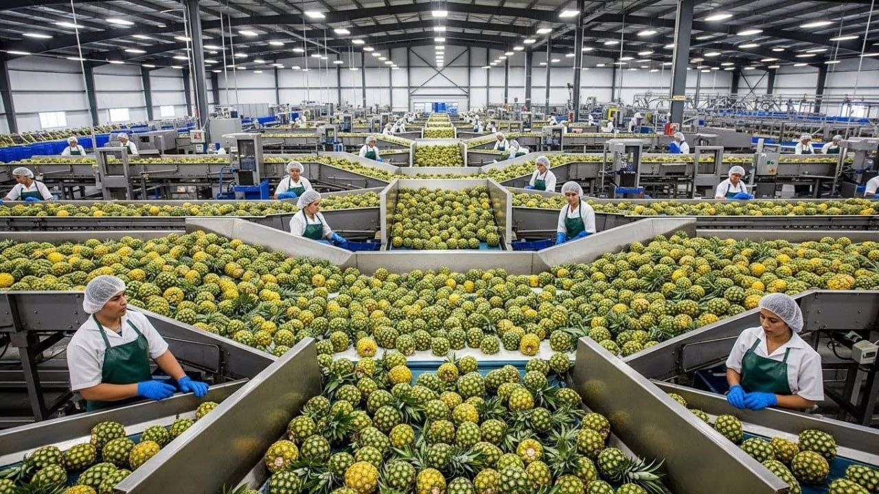 Inside the World&rsquo;s Biggest Pineapple Processing Factory | Amazing Food Production