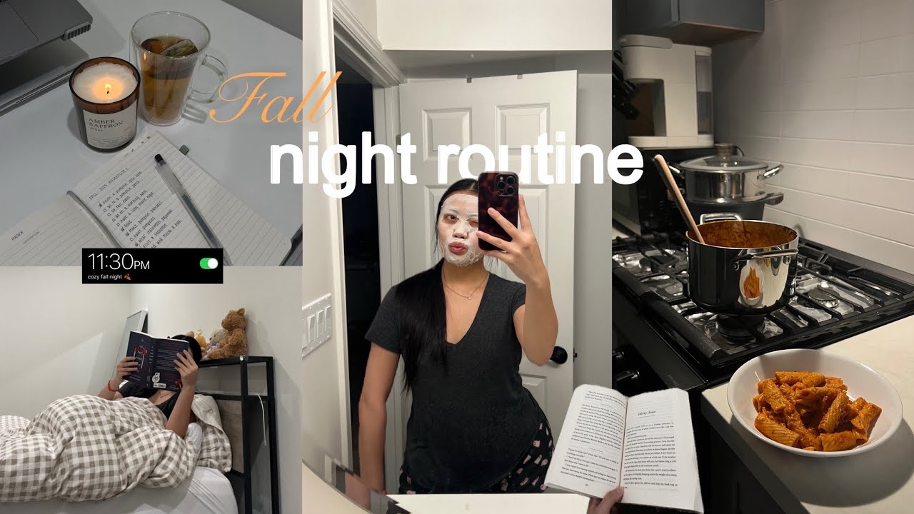 fall night routine 🕯️ cozy autumn evening: cooking, self care, relaxing