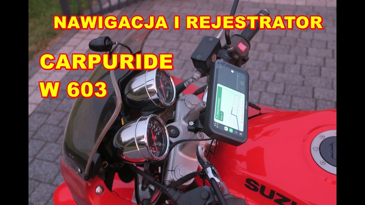 Carpuride W603 Nawigacja i rejestrator do motocykla  Motorcycle Carplay Test