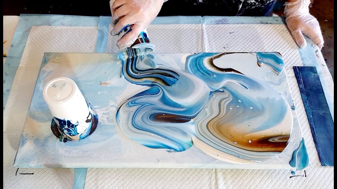 #791 'Islands In The Stream' Huge Dirty Pour In Ocean Colours