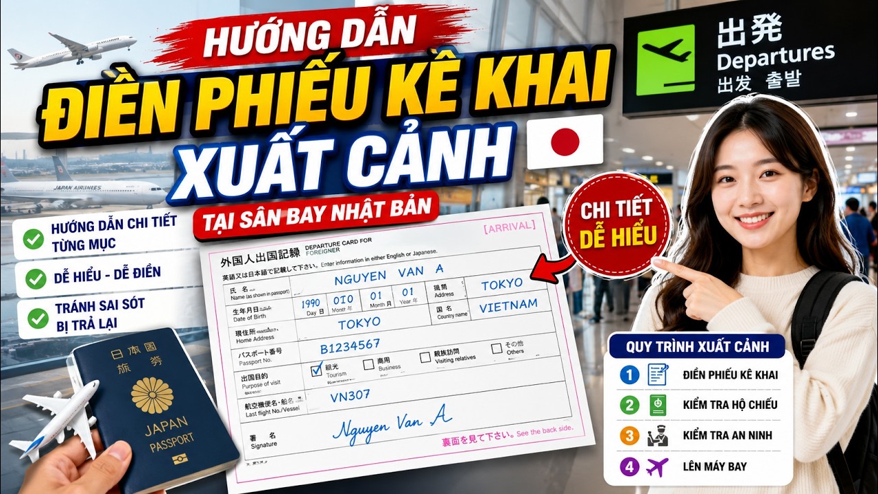 Hướng Dẫn Điền Phiếu Kê Khai xuất Cảnh Tại Sân Bay Nhật Bản
