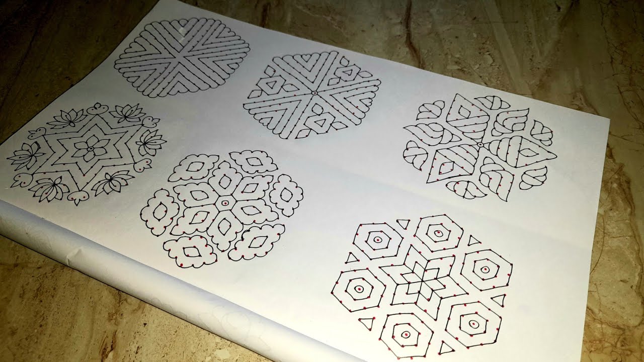 15×8 dots kolam designs for beginners. Easy rangoli. Easy Dot kolam/muggulu. Daily use kolam/rangoli