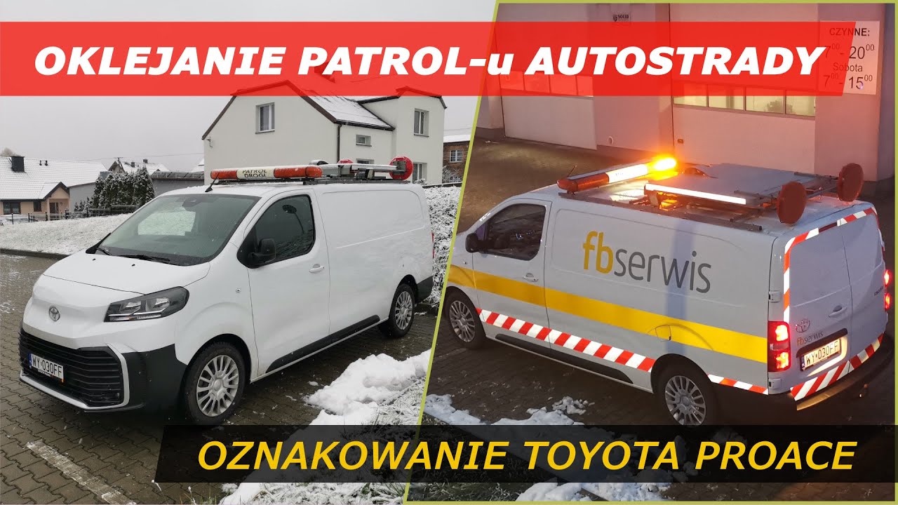 Oklejanie patrolu autostrady - oznakowanie Toyota Proace