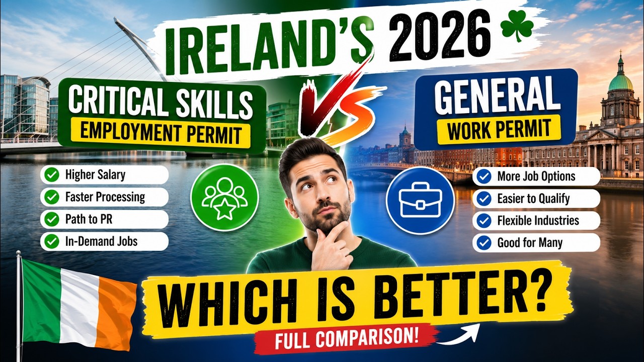 🇮🇪 Critical Skills vs General Employment Permit 2026 | Which Is Better for PR & Work in Ireland?