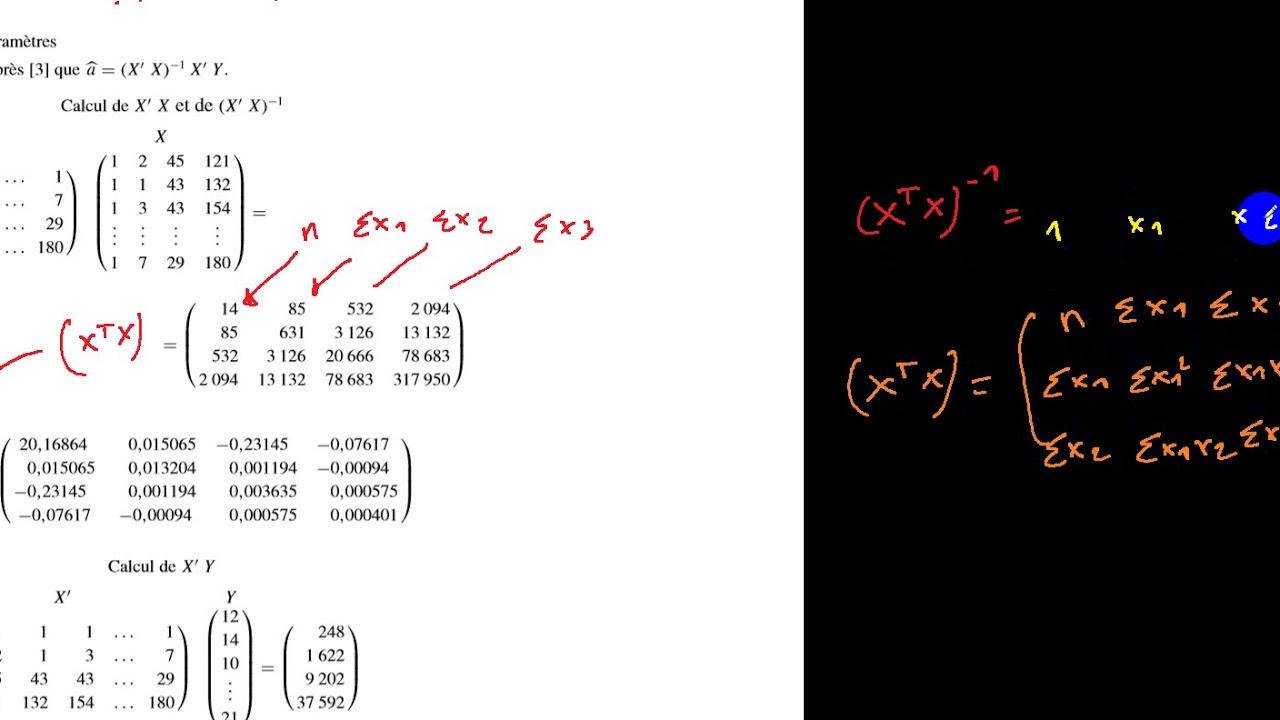 econometrie regression multiple Ep4_bi darija ( exercice corrigé EP1 )
