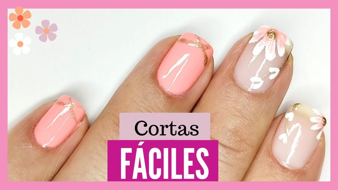 Cómo PINTAR UÑAS CORTAS paso a paso fáciles y bonitas/Nail Art on Short Nails