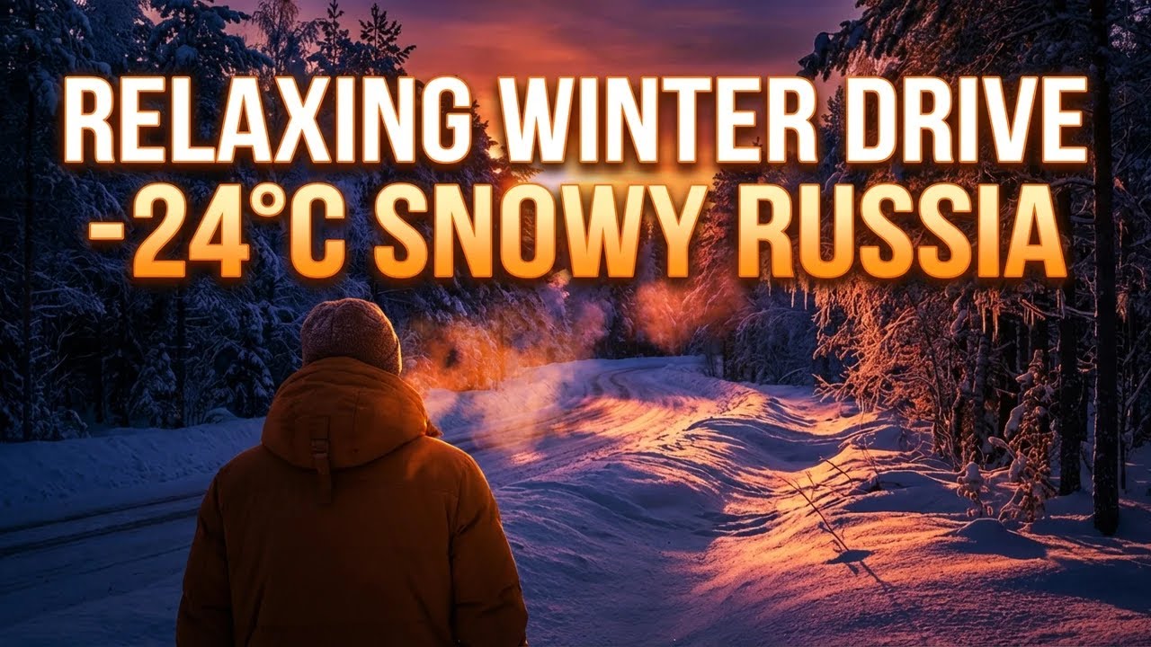 Atmospheric Relaxing Winter Drive Across Snowy Russia (4K)
