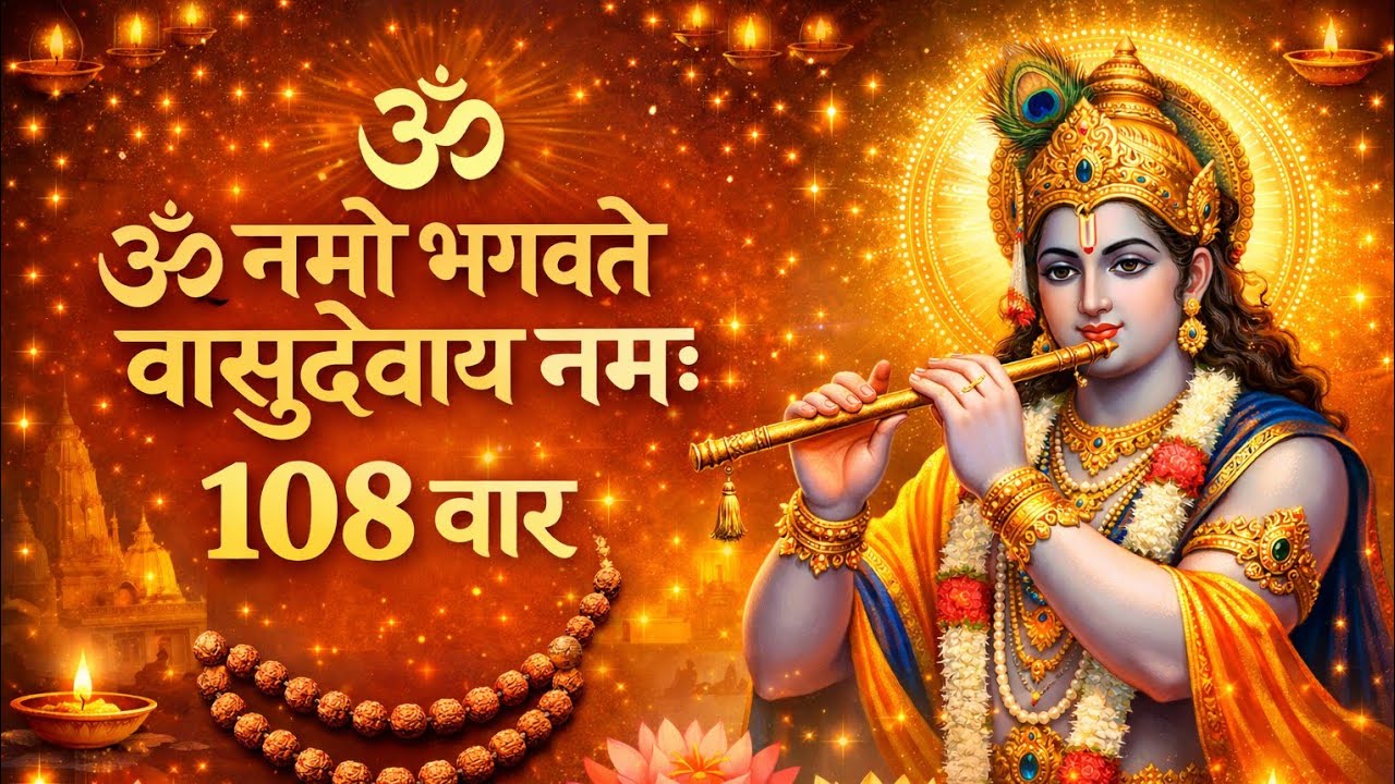 ✨ 108 बार ॐ नमो भगवते वासुदेवाय नमः 🙏 | Powerful Mantra of Krishna | सुबह शाम सुनो ।