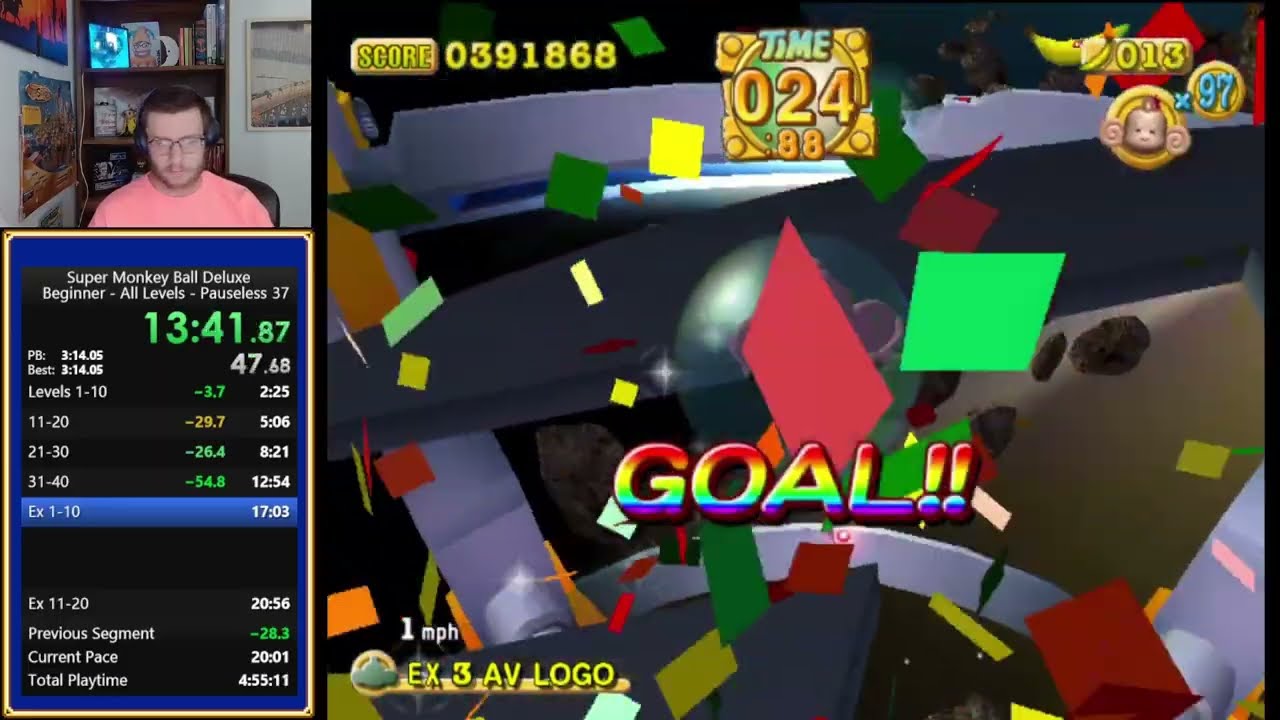Super Monkey Ball DX Beginner Pauseless All Stages - 20:28 (Personal Best)