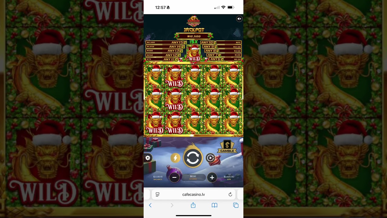 Dragon Fortune Frenzy Online Casino Slot Game Jackpot Triggered! $2,500 off 50 cents! 