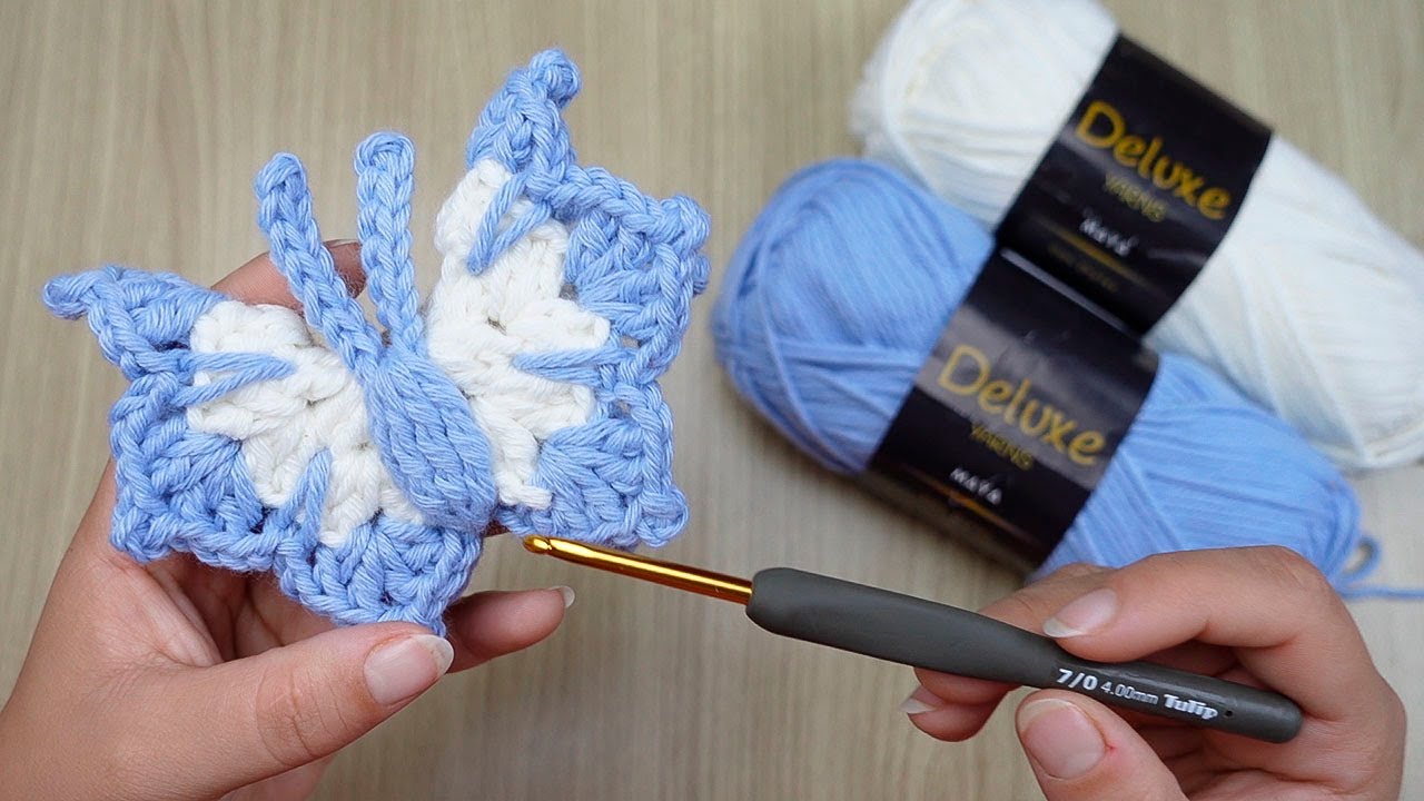 Bonitas Mariposas Tejidas a Crochet en 3D