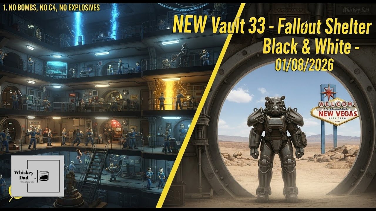 NEW Vault 33 - Fallout Shelter - Black & White - 01/08/2026