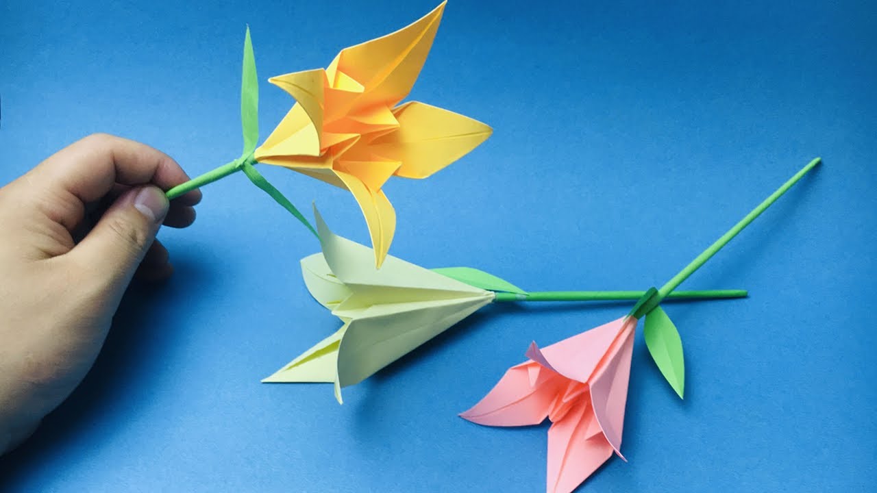 Easy Origami Lily Flower | How to Make a Paper Lily | DIY Paper Flowers Tutorial