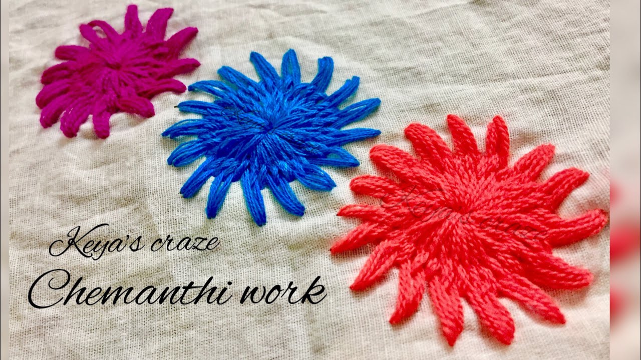 Tutorial NO-157 / Chemanthy work / shefali stitch| Indian chemanthi work | Keya’s craze