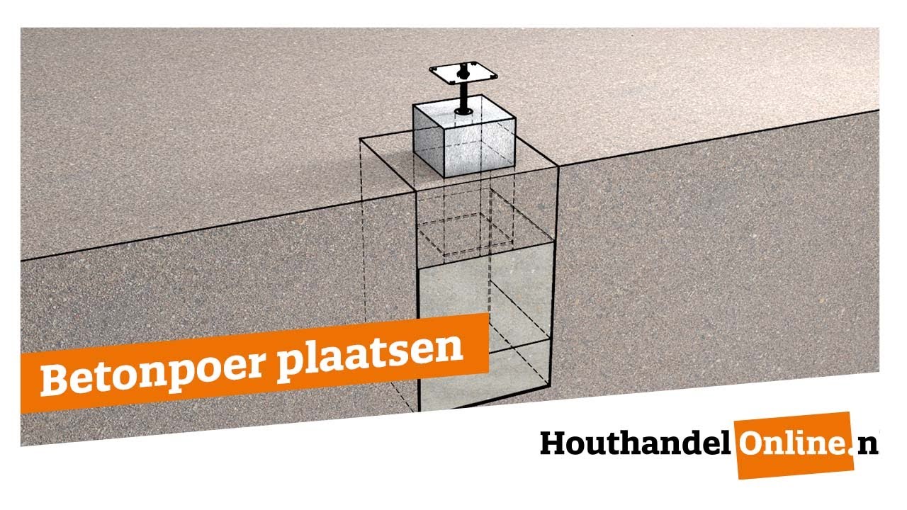 Betonpoer plaatsen