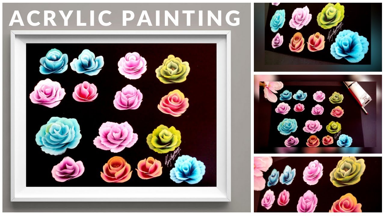 Top 15 Simple Rose Painting for Beginners - Acrylic Painting for Beginners - DIY - Roses