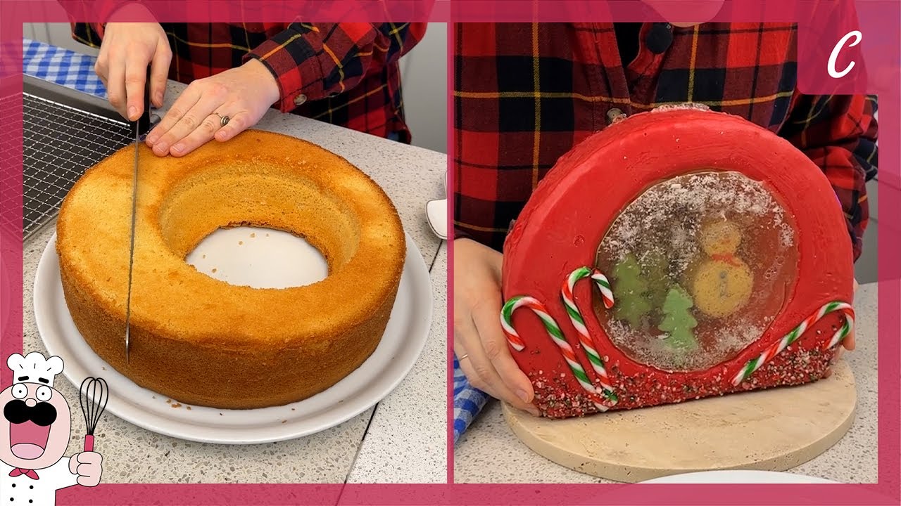 DIY Peppermint Snow Globe Cake for Christmas! 🎅🎂