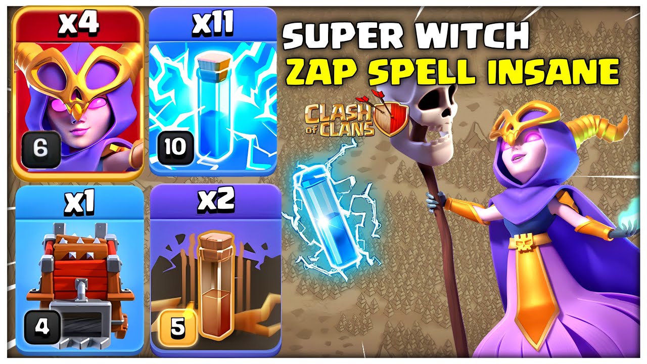 TH15 Super Witch | TH15 Zap Super Witch Attack Strategy | Best Th15 Witch Attack | Clash of Clans