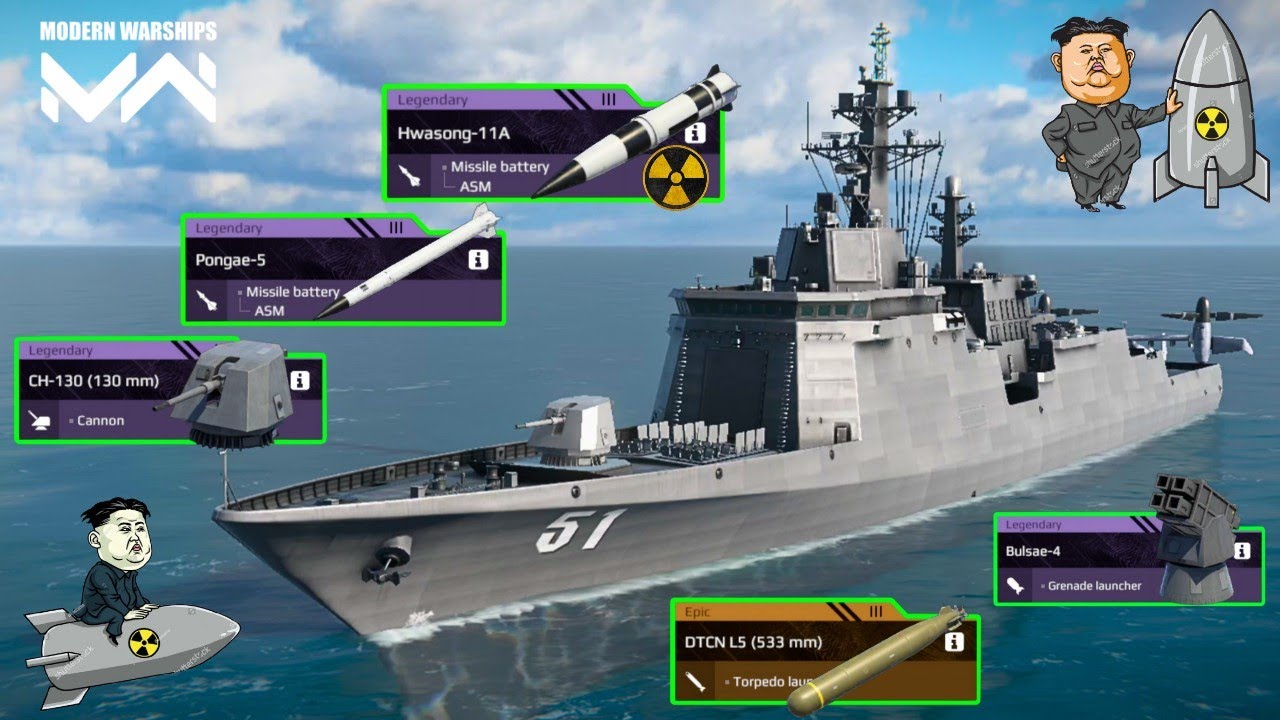 FIRST NORTH KOREA  🔥 Ship - KPN CHOE HYON - With Anit Decoy Nuclear missile ☢️- modern warships 
