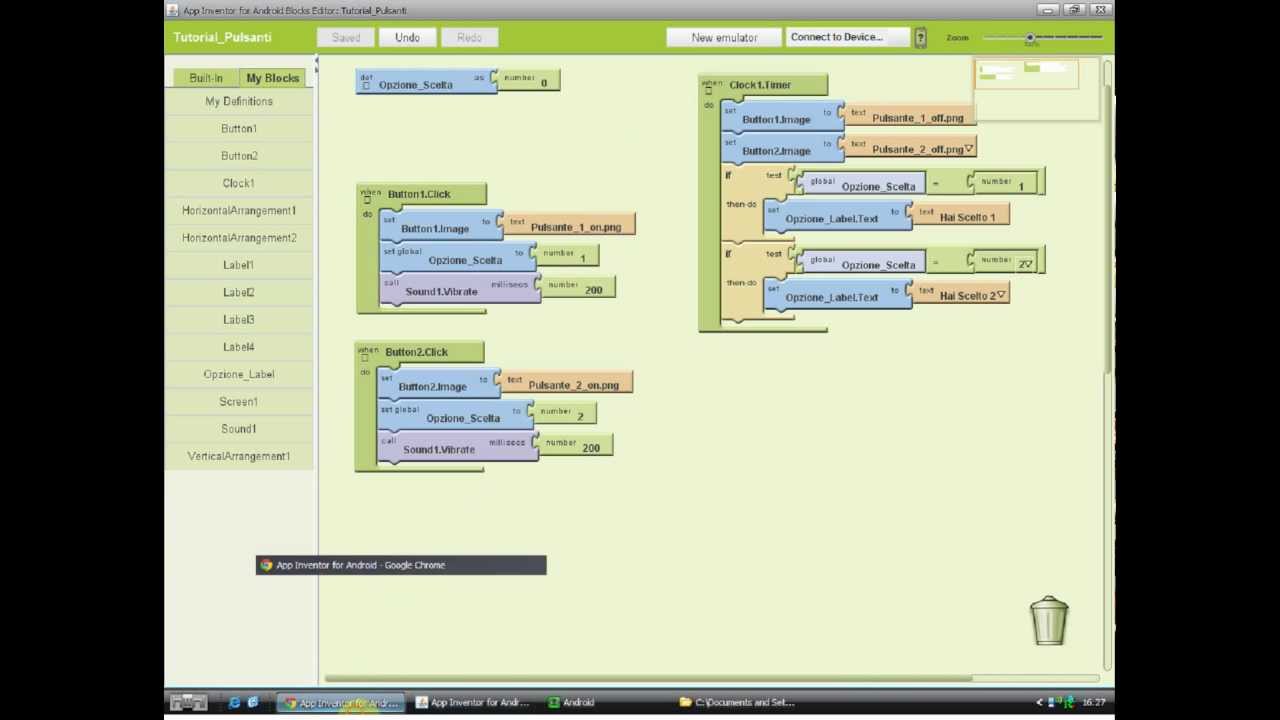 Tutorial - Come realizzare pulsanti (button) grafici con App Inventor
