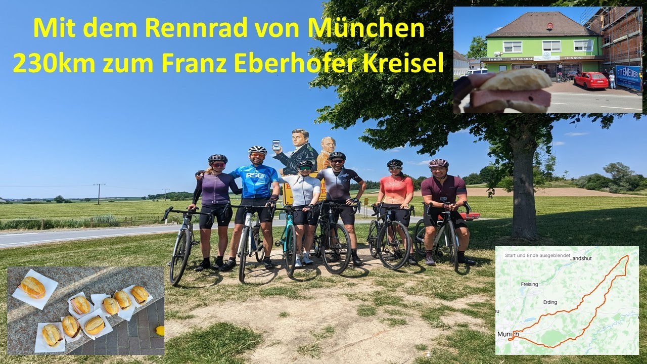 Mit dem Rennrad von München 230km zum Franz-Eberhofer Kreisel