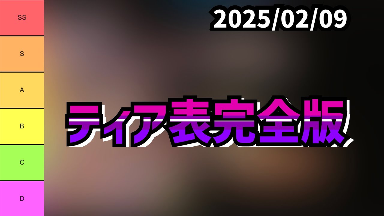 【T3アリーナ】最後のティア表 ※2025年2月9日時点