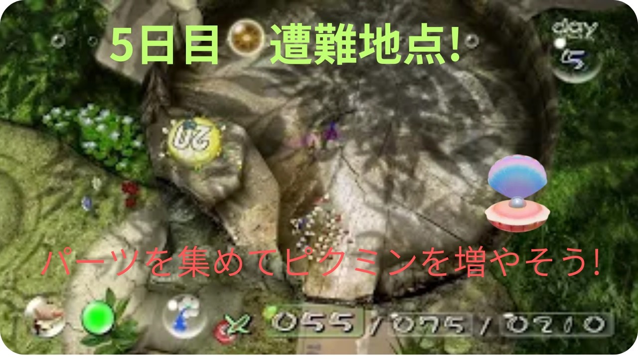 ピクミン初代Switch版5日目　遭難地点