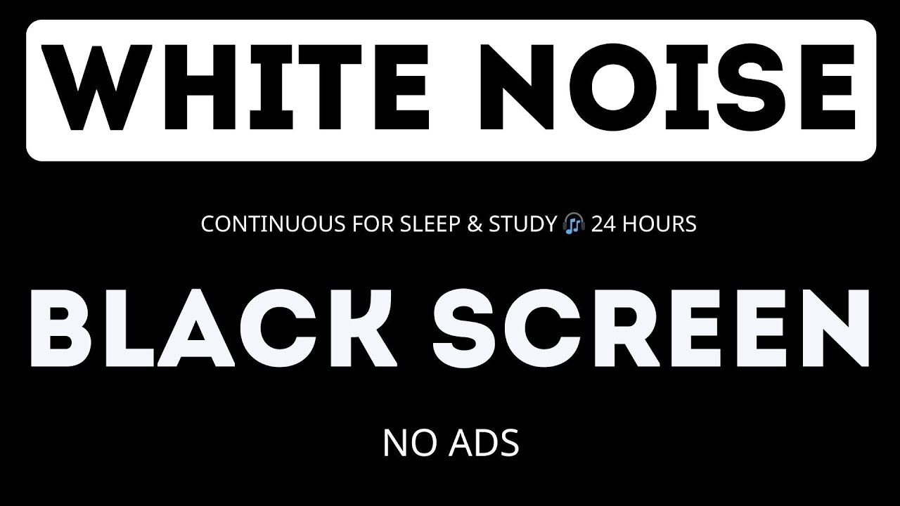 Continuous White Noise for Sleep & Study 4K 🎧 Black Screen, No Interruptions 24 Hours