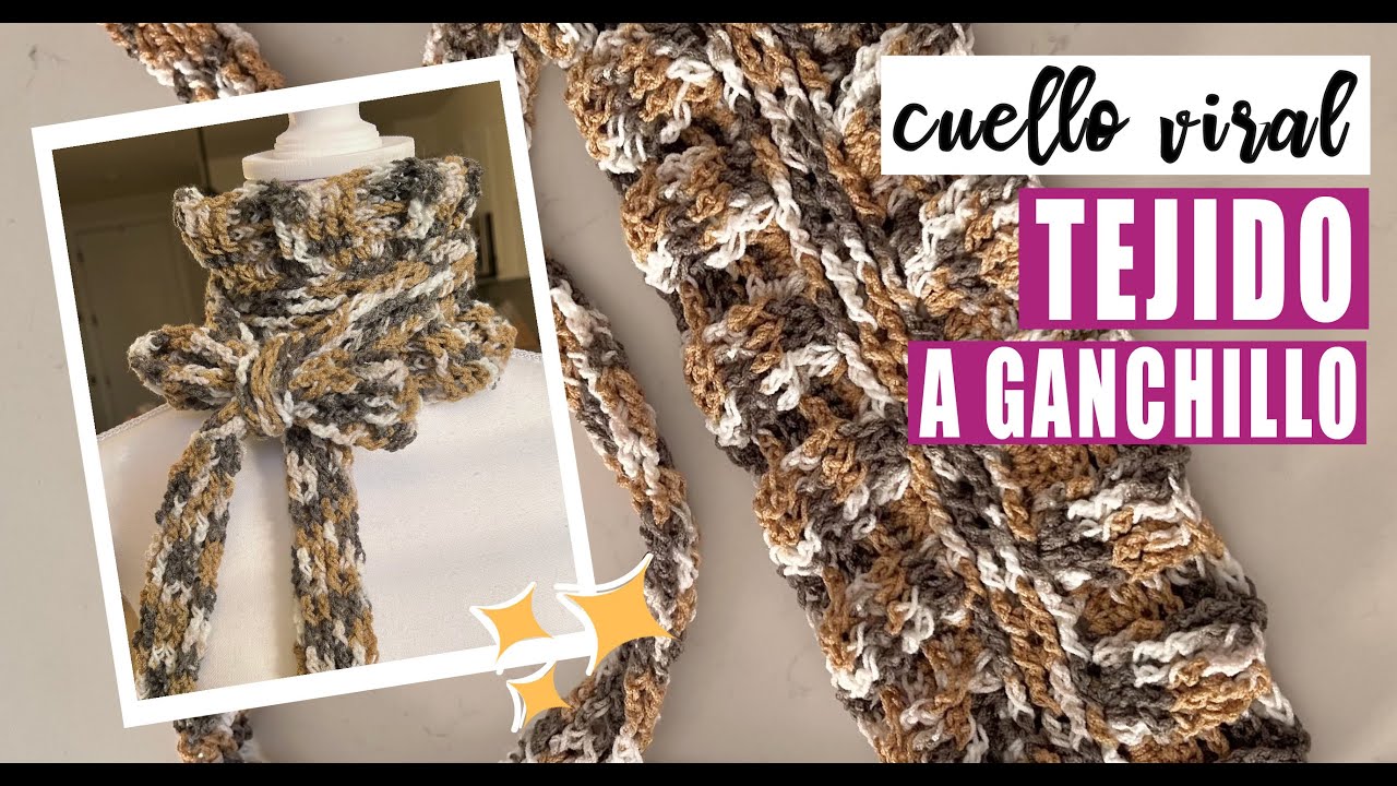 🤩A GANCHILLO - Cuello Viral Tejido - FÁCIL Y RÁPIDO - con LAURA CEPEDA