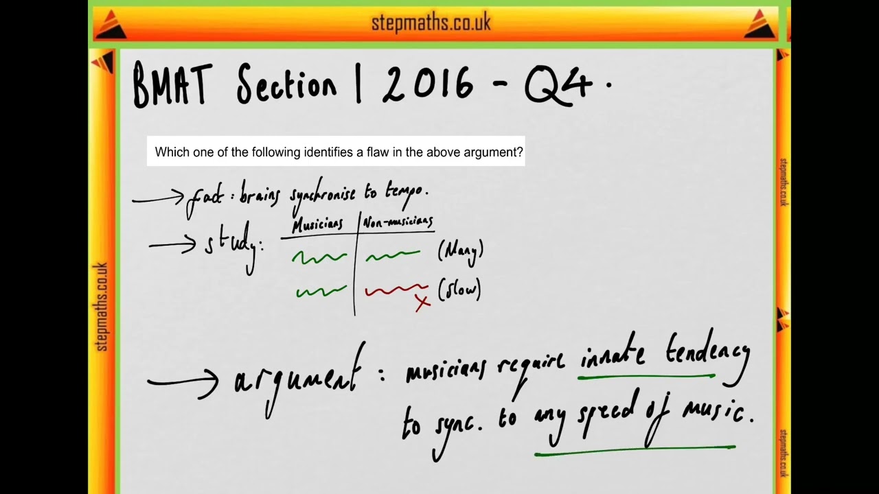 BMAT 2016 Section 1 - Q04 - Synchronised brain waves - Worked Solution