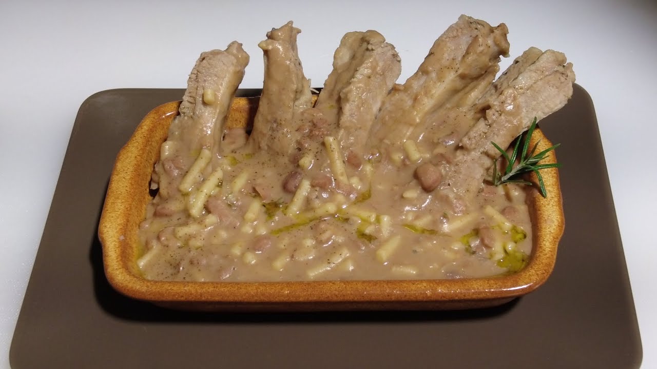 Pasta e fagioli, con Costicine di maiale 🐷❤️💯🎯@piattodelgiorno.