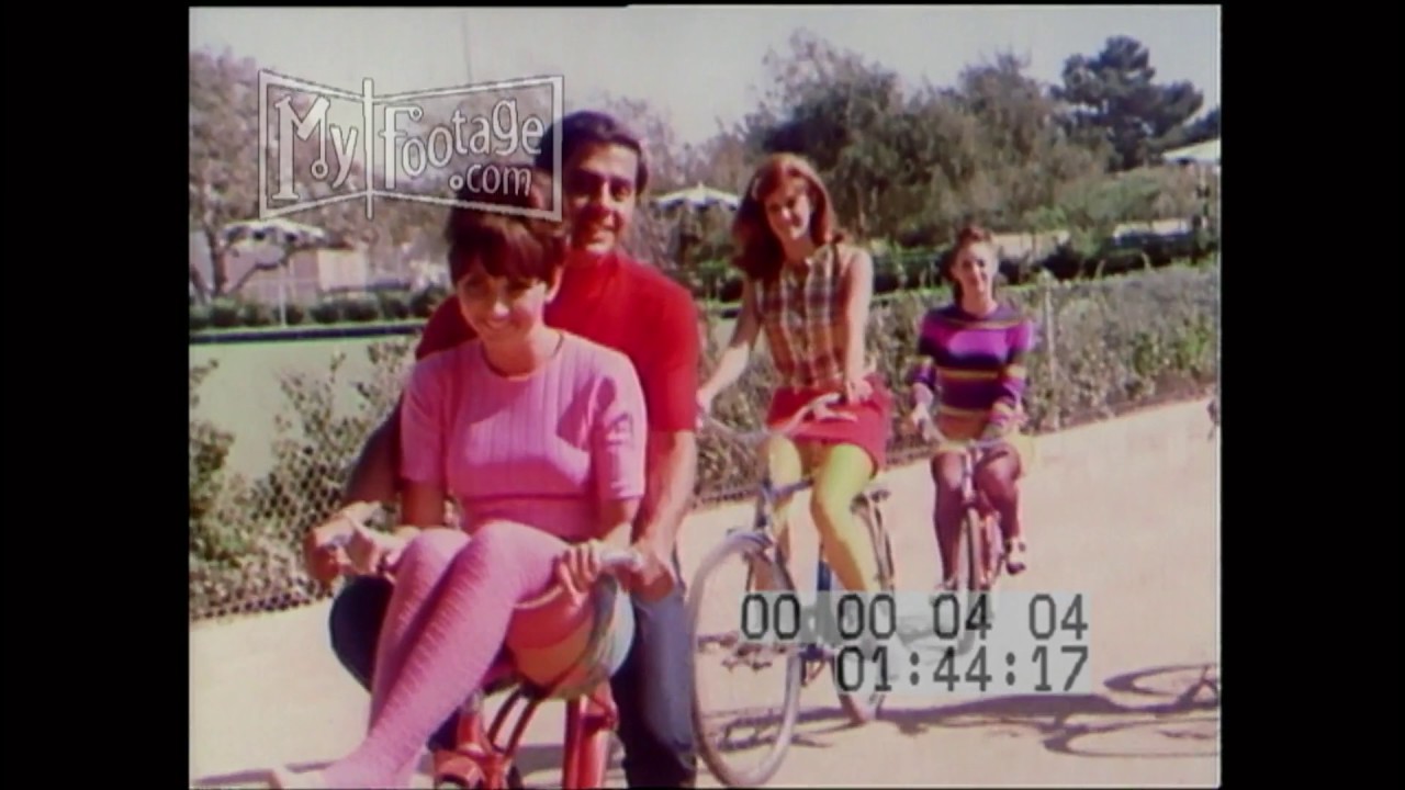 1966 Girls With Garter Belts & Stockings Bicycling