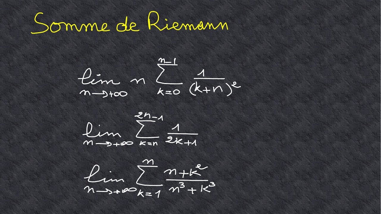somme de riemann exercice corrigé