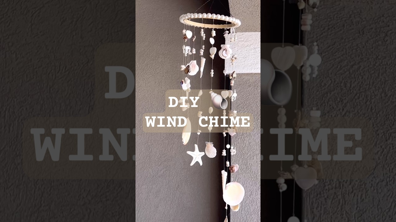 Seashell wind chime perfect for summer decor #diy #summerdecor #coastaldecor