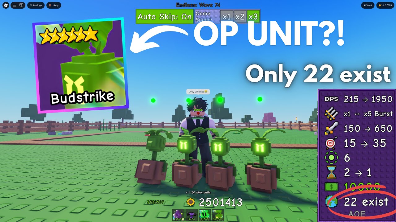 Roblox - Garden Tower Defense - BUDSTRIKE SHOWCASE (2.5 MILLION FLOWERS)