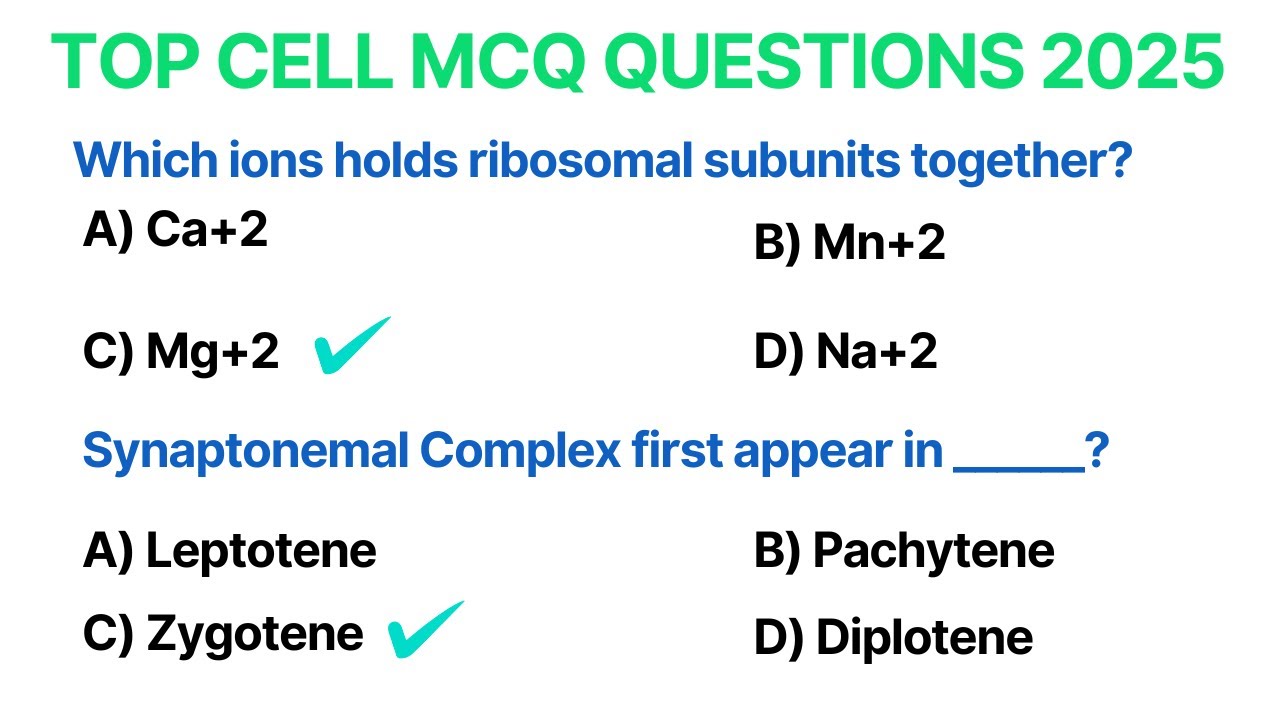 Top 30+ Cell MCQ Questions for Competitive Exams 2025 | Biology MCQs with Answers