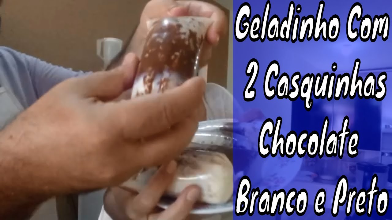 Geladinho Gourmet com 2 Duas Casquinhas Juntas Chocolate Branco e Preto - Canal Vani