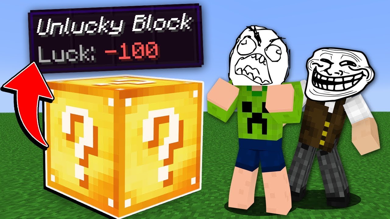 Minecraft: TROLLEI MEU AMIGO SÓ COM LUCKY BLOCKS 100% COM AZAR!