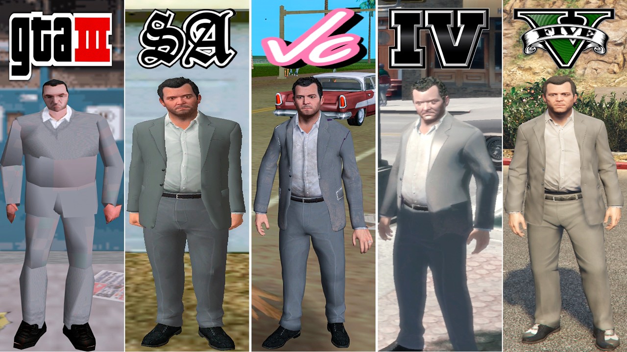 Michael De Santa from GTA V visited ALL GTA Games