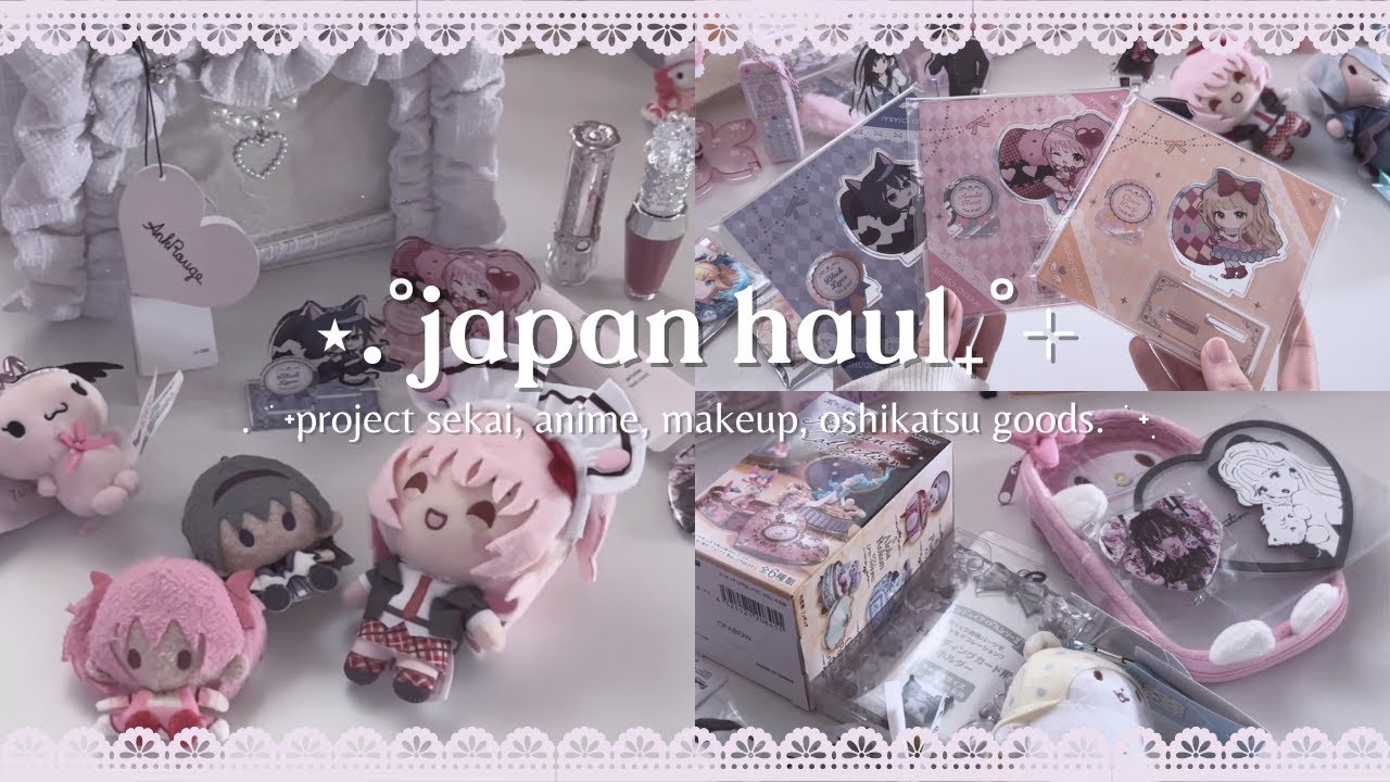 japan haul~ super cute merch! // relaxing unboxing, anime goods, makeup